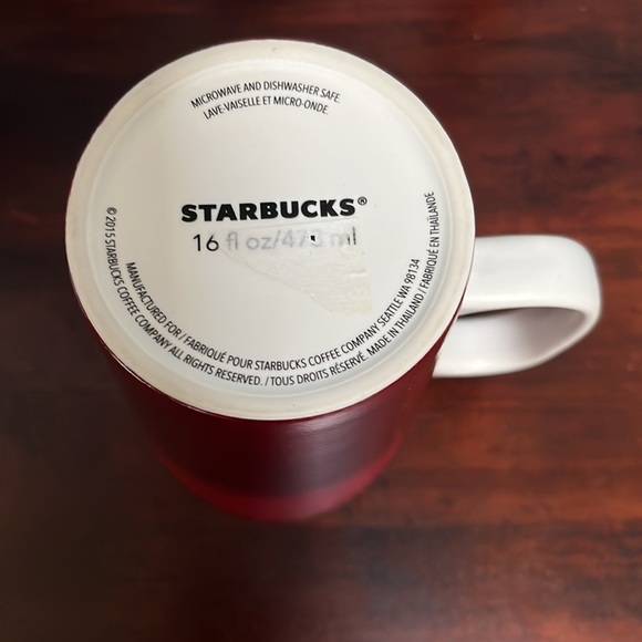 Starbucks 2015 Red Ombre Ceramic Coffee Mug 16 oz - Picture 8 of 9
